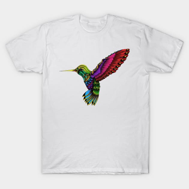 Ornate Hummingbird T-Shirt by Psydrian